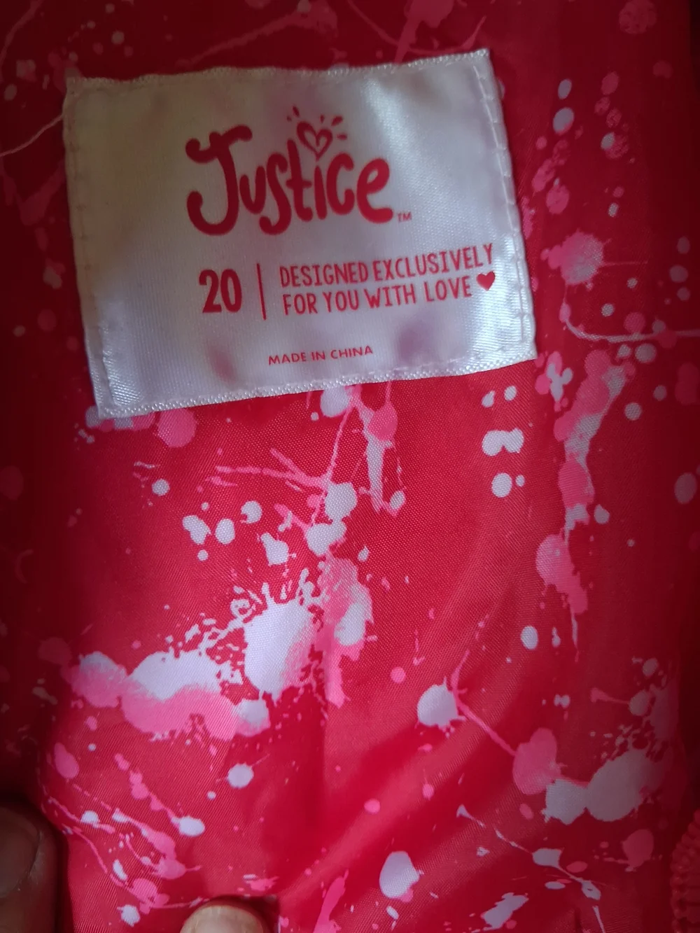 Justice Girls Hot Pink Quilted Hooded Puffer Jacket Size 20